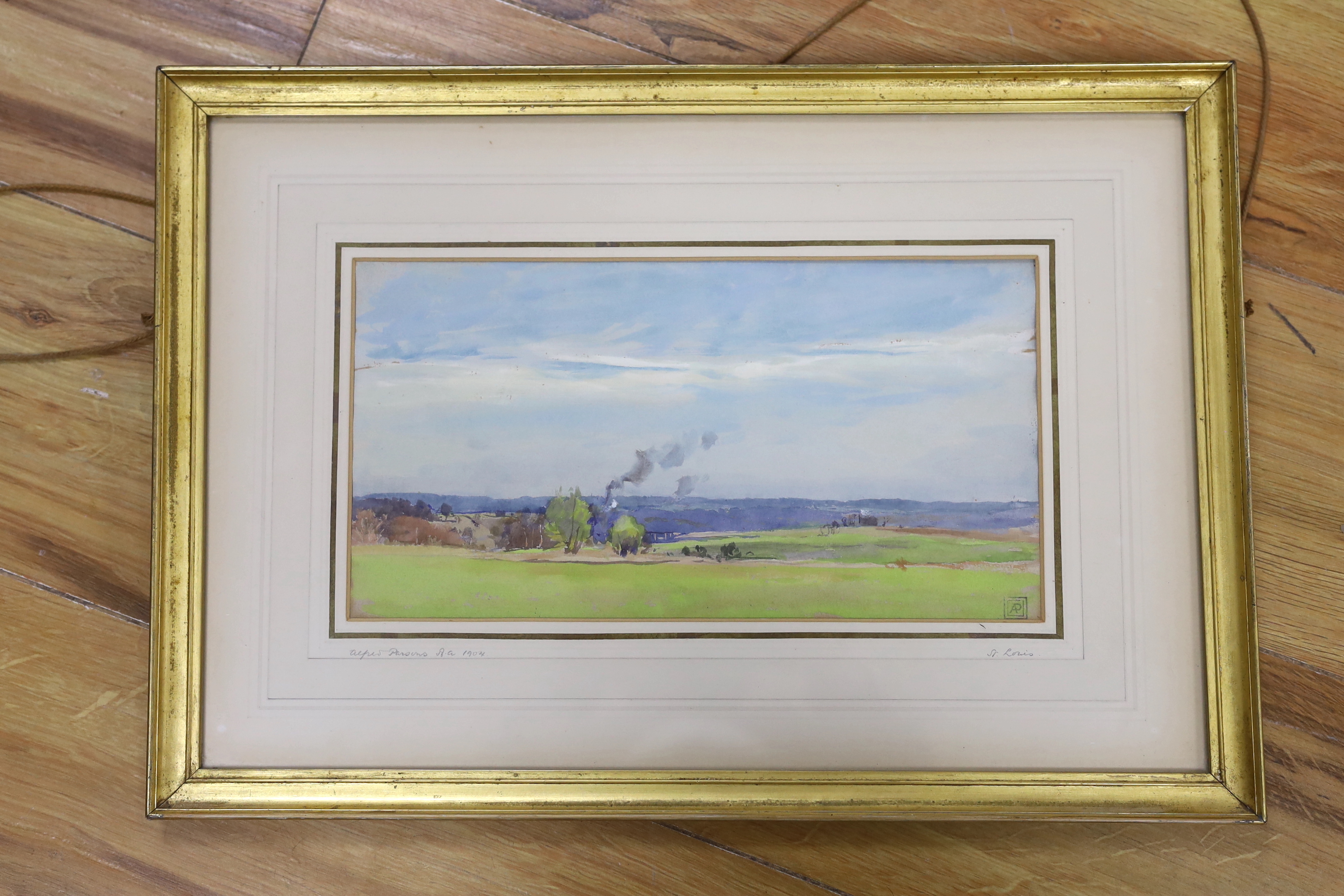 Alfred Wilde Parsons RA (1854-1931), watercolour, 'St. Louis', signed monograms and inscribed, signed and dated 1904 on the mount, 15 x 29cm